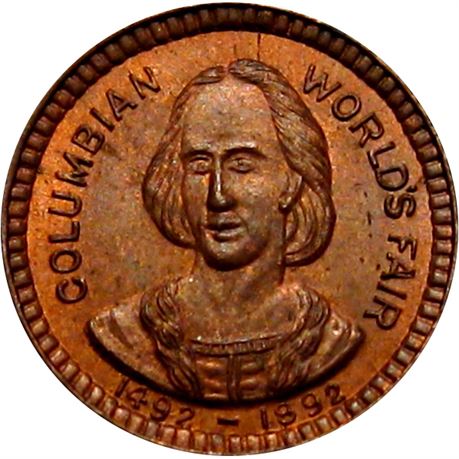 789  -  RULAU NY Nyk C4  Raw MS64 1892 Columbus New York City Merchant token