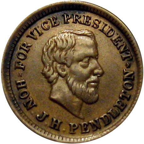 96  -  138A/150 a R6 Raw EF McClellan / Pendleton Patriotic Civil War token