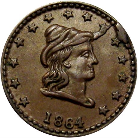 34  -   42/336 a R4 Raw AU  Patriotic Civil War token