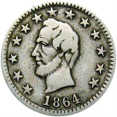 89  -  127/177 j R4 Raw VF Abraham Lincoln Patriotic Civil War token