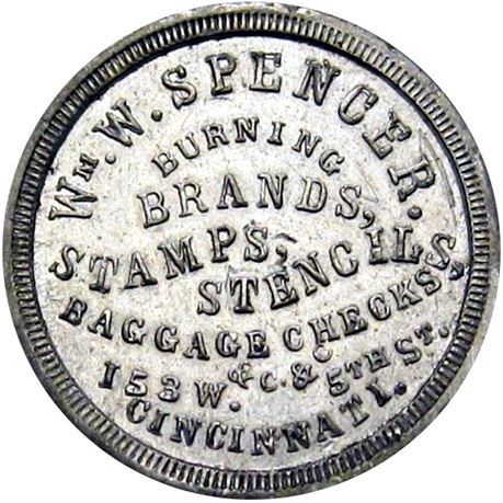 798  -  MILLER OH 30  Raw AU+ 1870 Cincinnati Ohio Merchant token