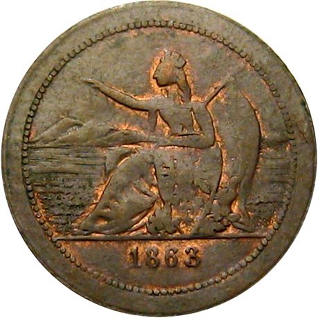 155  -  258/446L a R5 Raw EF  Patriotic Civil War token