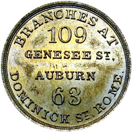 784  -  MILLER NY 1064  Raw MS64 Utica New York Merchant token