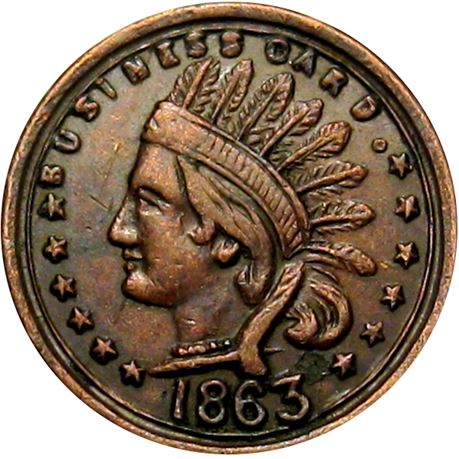 74  -  101A/519C a Unlisted Raw EF Details  Patriotic Civil War token