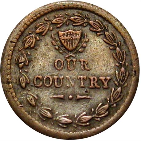 114  -  175/232 a R6 Raw VF indiana Primitive Patriotic Civil War token