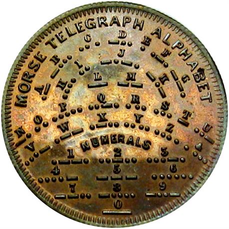 783  -  MILLER NY 1061A  Raw MS63 Morse Code Utica New York Merchant token