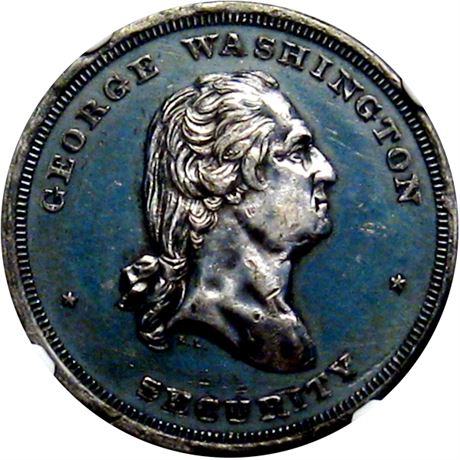 523  -  MILLER PA 145 NGC AU58 Washington Dickeson's Coin Safe PA Merchant token