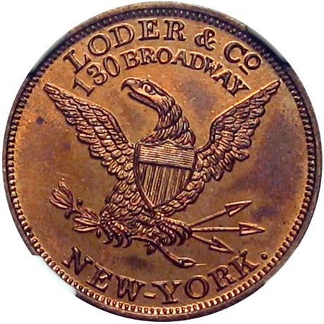 513  -  MILLER NY  474A  NGC MS65 RB  New York Merchant token