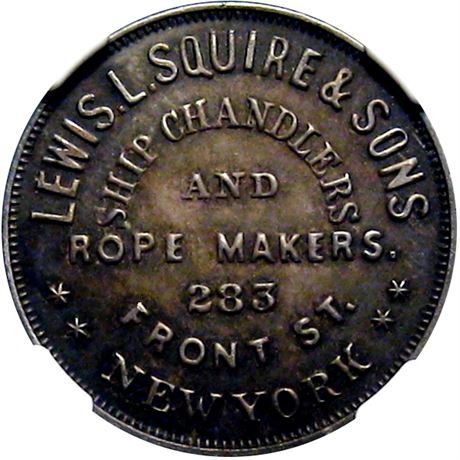 515  -  MILLER NY  832  NGC MS63 Silver New York Merchant token