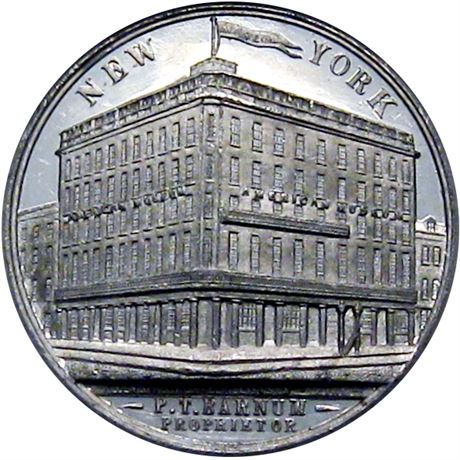 512  -  MILLER NY   59  NGC MS64 PL P. T. Barnum New York Merchant token