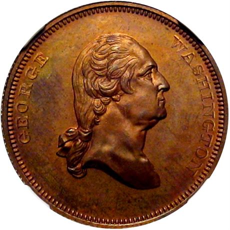 519  -  MILLER PA  89  NGC MS64 RB 1859 Cogan Coin Dealer PA Merchant token