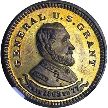517  -  RULAU NY NY 395B  NGC MS64 PL 1877 Grant New York Merchant token