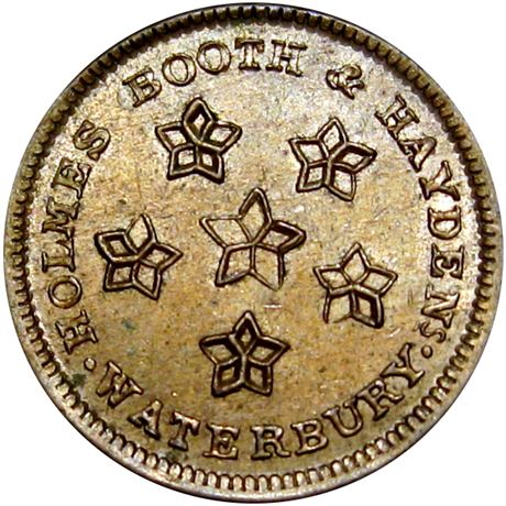 585  -  MILLER CT 32C Unlisted Raw MS63 Waterbury Connecticut Merchant token