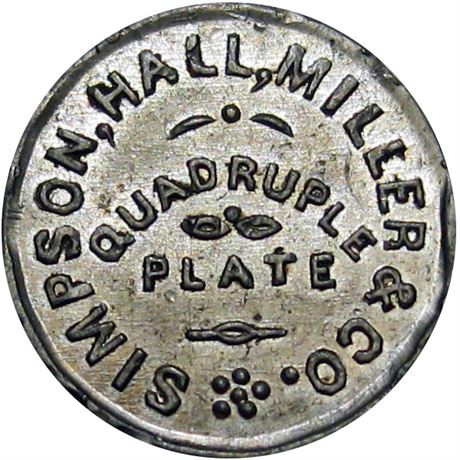 590  -  MILLER CT Unlisted  Raw MS62 Wallingford Connecticut Merchant token