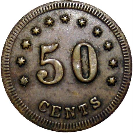 91  -  454B/464D a R10 Raw EF Very Rare Dies Patriotic Civil War token