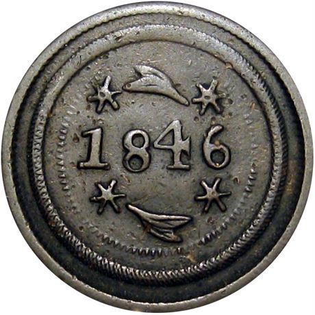 594  -  MILLER IL  8N  Raw VF+ 1846 Chicago Illinois Merchant token