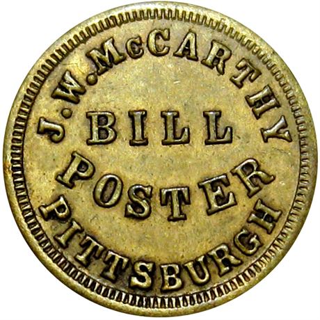 370  -  PA765K-2b R9 Raw AU Pittsburgh Pennsylvania Civil War token