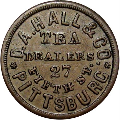 368  -  PA765G-1a R5 Raw EF+ Pittsburgh Pennsylvania Civil War token
