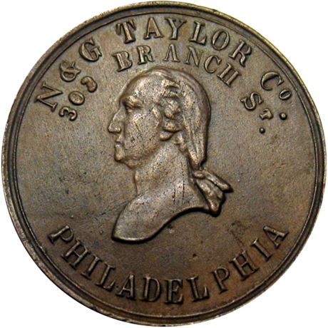 367  -  PA750V-7a Unlisted Raw EF Details Philadelphia PA Civil War token