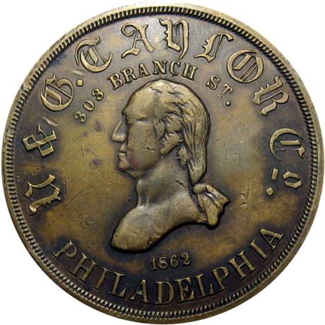 365  -  PA750V-4b R7 Raw EF Philadelphia Pennsylvania Civil War token