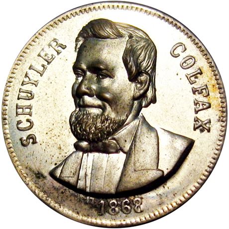 758  -  USG 1868-49 Slvd BR Shell  Raw MS63 Ulysses S Grant Campaign token