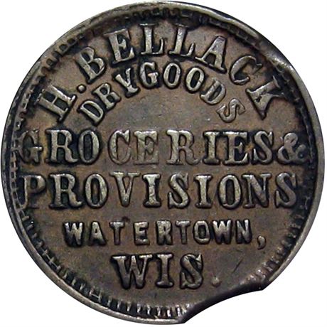 406  -  WI920A-1a R5 Raw EF Watertown Wisconsin Civil War token