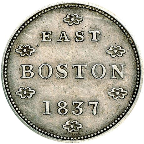367  -  LOW 116 / HT-172 R4 NGC AU55 East Boston Massachusetts Hard Times token
