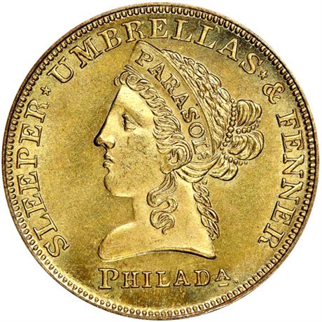 437  -  MILLER PA 476  NGC MS67 Philadelphia Pennsylvania Merchant token