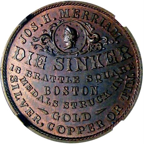 408  -  MILLER MA  69  NGC MS65 BN Boston Massachusetts Merchant token