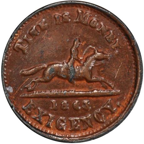 296  -  187/214 g (apl) R8 PCGS AU58 Contemporary Counterfeit Civil War token
