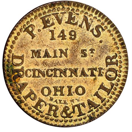 397  -  LOW 313A / HT-376A R6 NGC EF45 Cincinnati Ohio Hard Times token