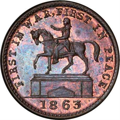 294  -  173/272 a R2 PCGS MS65 BN George Washington Patriotic Civil War token