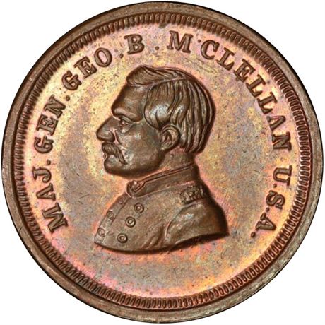 286  -  142/347 a R7 PCGS MS65 BN McClellan Patriotic Civil War token