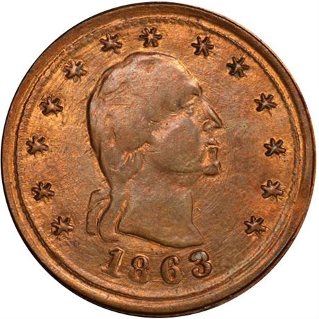 269  -  107/271 a R9 PCGS MS64 RB George Washington Patriotic Civil War token
