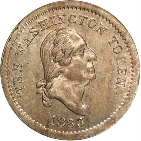 277  -  120/434 d R7 PCGS MS64 George Washington Patriotic Civil War token