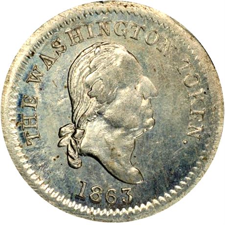 276  -  120/256 j R9 PCGS MS63 George Washington Patriotic Civil War token