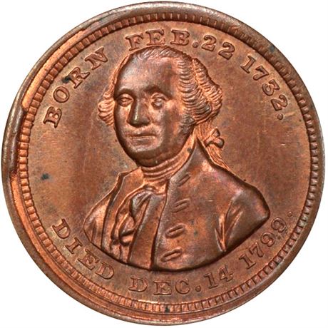 261  -   96/116 a R8 PCGS MS64 RB George Washington Patriotic Civil War token