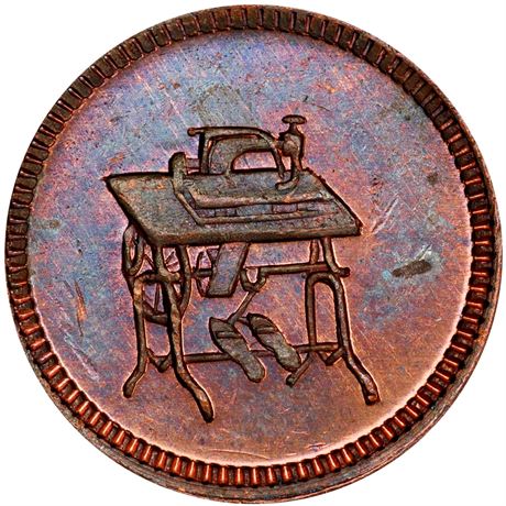 221  -  OH165FM-4a R9 PCGS MS63 RB Sewing Machine Cincinnati Civil War token