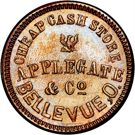 184  -  OH065A-1a R5 NGC MS65 BN Bellevue Ohio Civil War token