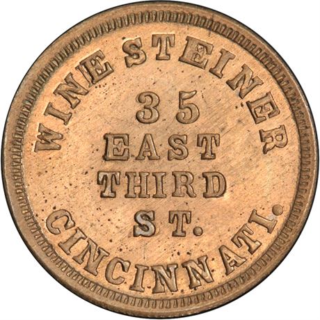 232  -  OH165GN-6d R10 PCGS MS65 Unique Cincinnati Ohio Civil War token