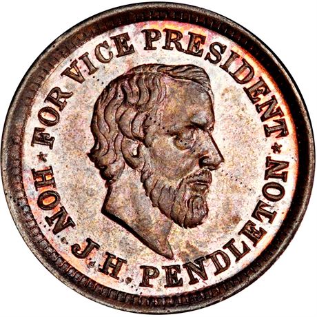25  -  138A/150 a R6 PCGS MS62 BN McClellan Pendleton Patriotic Civil War token
