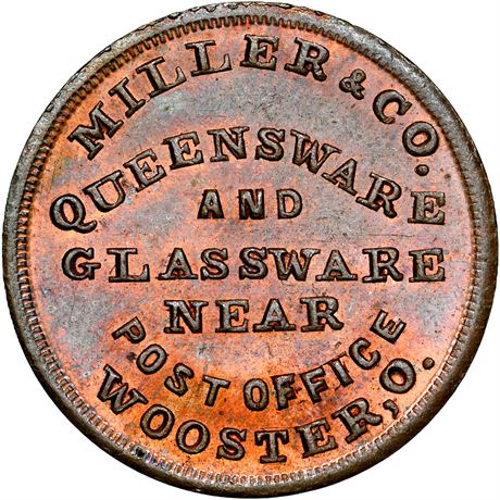 284  -  OH975I-4a R7 NGC MS65 RB Wooster Ohio Civil War token