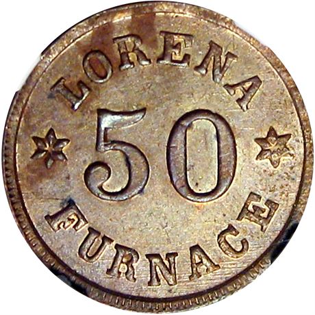 301  -  WV100A-4a R9 NGC  MS62 Charleston West Virginia Civil War token