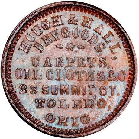 6  -  OH860B-1a R6 NGC MS64 BN Fuld Plate Toledo Ohio Civil War token