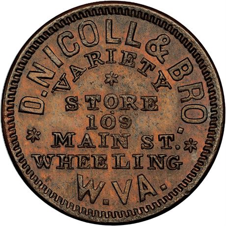 306  -  WV890E-1a R6 NGC MS64 BN Wheeling West Virginia Civil War token
