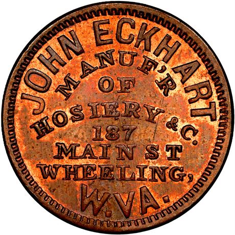304  -  WV890B-1a R5 NGC MS64 BN Wheeling West Virginia Civil War token