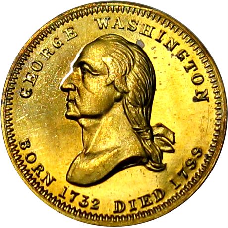 113/114A b NGC MS66 DPL R9 George Washington Patriotic Civil War token