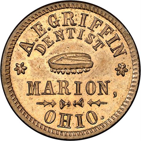 290  -  OH520A-1d R9 NGC MS64 Marion Ohio Dentist Civil War token