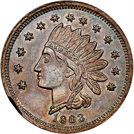 18  -   70/281 a R6 NGC MS63 BN  Patriotic Civil War token