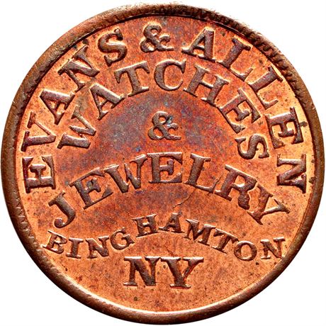 188  -  NY080A-1a R4 NGC MS65 RB Binghamton New York Civil War token